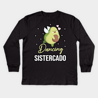 Avocado Dove Flying Happy Day Me Dancing Sistercado Brother Kids Long Sleeve T-Shirt